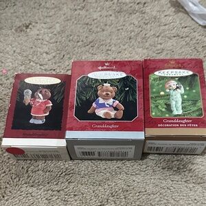 Hallmark Granddaughter ornaments Christmas Bundle of 3 Vintage